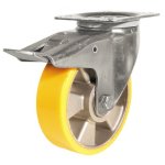Roulette industrielle fortainer, fortes charges, roue althane, pivotante + frein guitel