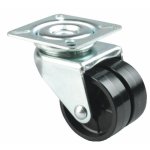 Roulette jumele, bandage polyamide, sur platine, pivotante tente
