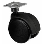 Roulette de meuble twiny avec chape en plastique noir - 27x27mm - sans frein guitel
