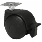 Roulette de meuble twiny avec chape en plastique noir - 35x35mm - avec frein guitel