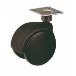 Roulette de meuble twiny avec chape en plastique noir - 35x35mm - sans frein guitel