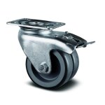 Roulette pivotante blocage total double galet - platine - agila twin tente