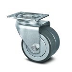 Roulette pivotante double galet - fixation platine -  75 mm - agila twin tente