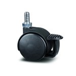 Roulette pivotante  frein table et bureau - tige filete - 40mm - lumina tente