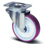 Roulette pivotante inox - bandage rouge - platine - ø 100 mm - alpha tente Roulette pivotante inox - bandage rouge - platine - ø 100 mm - alpha tente