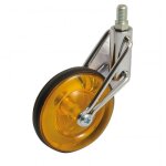 Roulette pivotante orange sur tige - 80 mm - 50 kg - alsage lisse avl