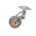 Roulette pivotante  tige filete laitone gris - 50 mm - 50 kg - alsage lisse avl
