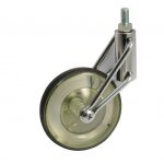Roulette pivotante verte tige chrome - 80 mm - 50 kg - alsage lisse avl