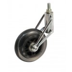 Roulette pivotante verte tige chrome - 80 mm - 70 kg - alsage lisse avl