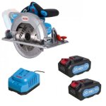 Scie circulaire portative sans fil 20v - diam�tre 185mm + 2 batteries 4ah - fccs185x1 - 2b1c leman