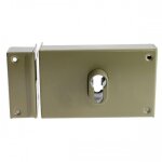 Serrure  crochet pour porte coulissante  cylindre 7411 - main gauche vachette
