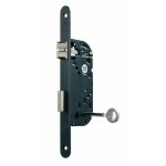 Serrure  larder -  pne dormant - axe 40 mm - droite - noire - d25 vachette