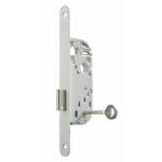 Serrure � larder - p�ne dormant seul - axe 40 mm - blanc - d24 vachette