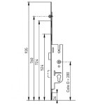 Serrure � larder pour porte fermi�re - boitier - axe 40 mm - 6 - 33172 - 02 - 0 - 1 ferco