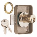 Serrure de meuble  cylindre  paillettes 5303 - diamtre 25 mm vachette