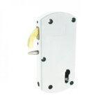 Serrure portail en applique  mentonnet - polyamide blanc - modulox gb tirard