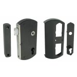 Serrure pour portail bois / pvc / alu -  pne demi - tour - modulox - noir tirard
