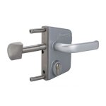 Serrure de portail coulissant - profil 60 mm - gris alu - lskz locinox Serrure de portail coulissant - profil 60 mm - gris alu - lskz locinox