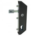 Serrure de portail noir - pose verticale - cylindre europen - cadre 30 mm tirard