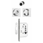 Serrure porte coulissante  condamnation rosace carr - 4921 - argent hoppe