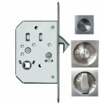 Serrure porte coulissante - condamnation - rosace carre - inox - epd karcher design