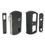 Serrure pour portillon bois / pvc / alu -  pne demi - tour - modulox - noir tirard