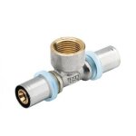 Té à sertir pour tube multicouche Ø20 taraudage femelle 20x27 au centre rbm Té à sertir pour tube multicouche Ø20 taraudage femelle 20x27 au centre rbm