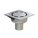 Siphon de sol inox 100x100 mm h35 mm  sortie verticale - netdrain standard aco