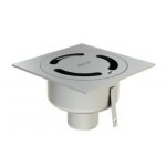 Siphon de sol inox 150x150 mm h58 mm  sortie verticale - netdrain standard aco