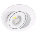 Spot encastr led - gradable - 7w - blanc - swing asled
