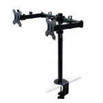 Support 2 crans pc ou tv - pour table de travail - fixation par bride emuca