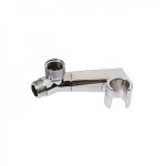 Support de douchette orientable - départ en dessous - abs chromé socla Support de douchette orientable - départ en dessous - abs chromé socla