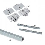 Systme 2 portes coulissantes - portes 30 kg maxi - rail 2, 35 m - flow emuca