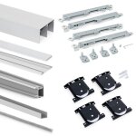 Systme coulissant pour dressing - ep. 16 mm - avec profils sharp + fermeture amortie emuca