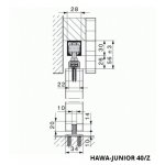 Systme porte coulissante junior 40 - vantail 40 kg - type z hawa