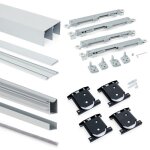 Systme pour porte coulissante de meuble - 30 kg - wave - paisseur 16 mm emuca