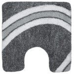 Tapis de wc - microfibre - antidérapant - curve - 55x55cm - gris spirella Tapis de wc - microfibre - antidérapant - curve - 55x55cm - gris spirella