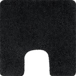 Tapis de wc - microfibre - antidrapant - highland - 55x55cm - noir spirella
