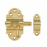 Targette à pêne rond en laiton - platine arrondie - 30x58 mm bricozor Targette à pêne rond en laiton - platine arrondie - 30x58 mm bricozor
