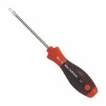 Tournevis plat, manche bi - matire, lame ronde, empreinte fendue - 4x100 wiha