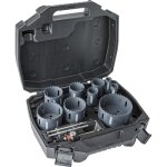 Coffret 9 tr�pans carbure tungsten - k pour composite et inox 22 - 102 mm erko