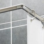 Tringle d'angle pour rideau de douche - extensibilit 80  140 cm ajustable - pour receveur presto