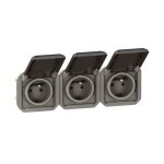 Triple prise 2p + t composable tanche horizontale - anthracite - plexo legrand