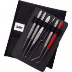 Trousse de 6 brucelles en acier inoxydable - 6 becs diffrents sam outillage