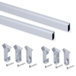 Tube de penderie ovale 30x15mm - avec supports - par 2 - 750 mm - silk emuca