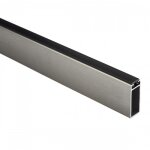 Tube de penderie rectangulaire 32, 3 x 11, 8 mm - avec joint anti - bruit - argent synercia
