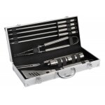 Valisette 9 outils inox : fourchette + pince + spatule + pics + sel & poivre cook in garden
