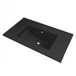 Vasque encastre - simple - 80 cm - cramique noire satine - timber aurlane