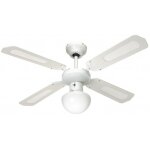 Ventilateur de plafond avec globe luminaire - diam�tre 107 cm - bali blanc farelek