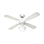 Ventilateur de plafond avec globe luminaire - diam�tre 107 cm - bali - blanc farelek